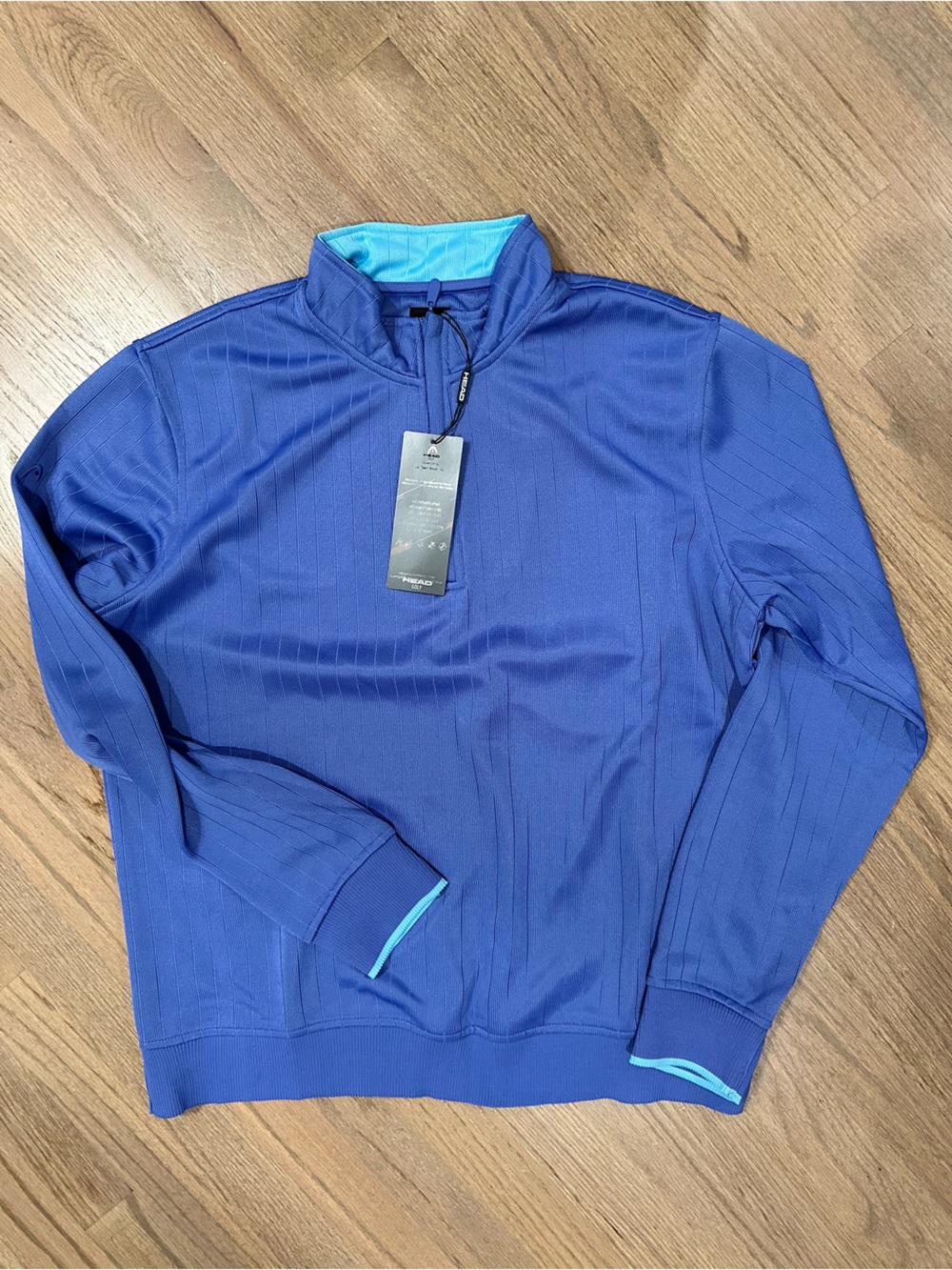 Head Wave Runner Ribbed Blue Golf Pullover